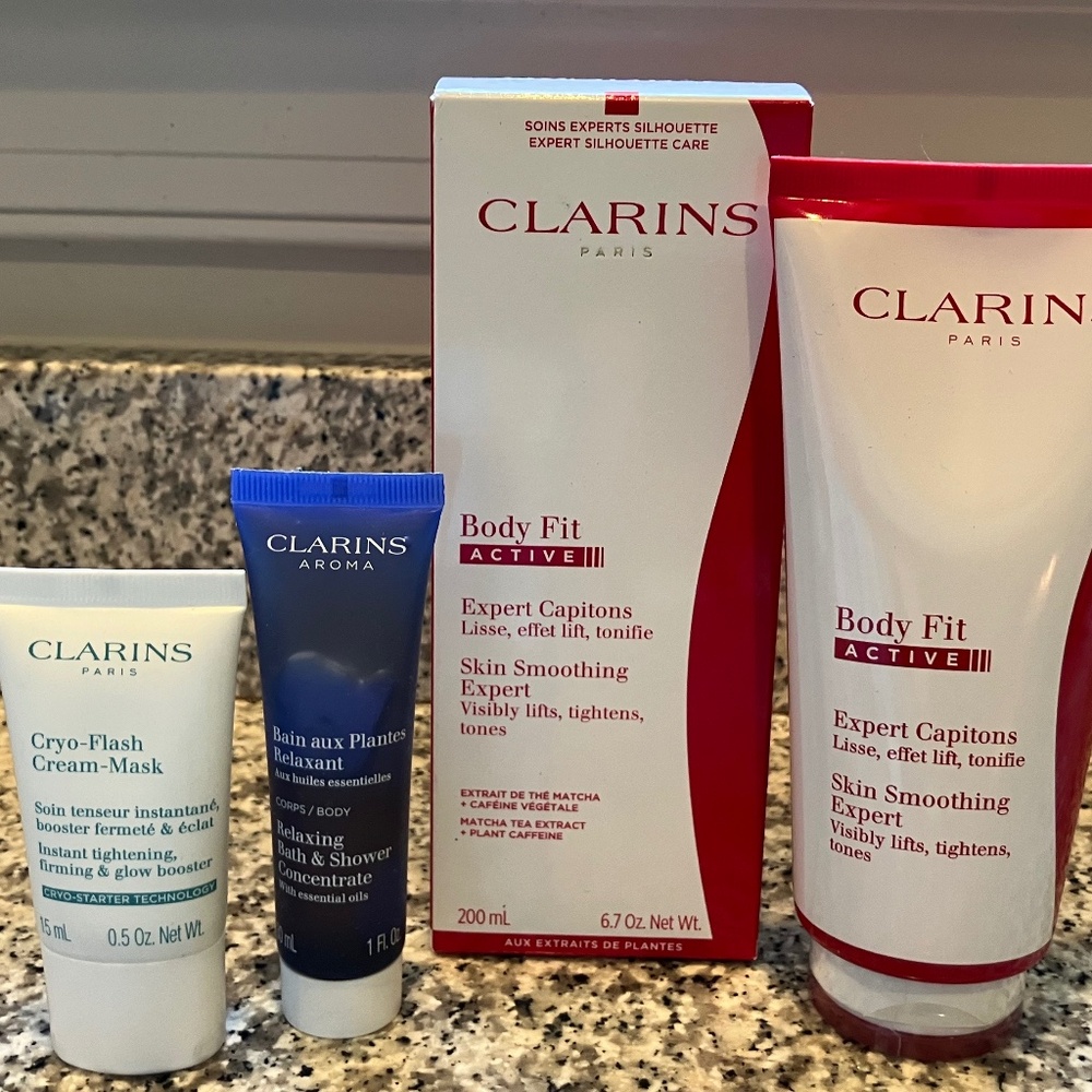 Clarins Body Fit Relaxing Bath Gel & Cryo-Flash Cream Mask